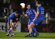 22 February 2019; Paddy Patterson of Leinster is congratulated by team-mate Ross Byrne, right, after scoring his side's eighth try during the Guinness PRO14 Round 16 match between Leinster and Southern Kings at the RDS Arena in Dublin. Photo by David Fitzgerald/Sportsfile