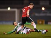 22 February 2019; Ciaron Harkin of Derry City in action against Sean Kavanagh of Shamrock Rovers during the SSE Airtricity League Premier Division match between Shamrock Rovers and Derry City at Tallaght Stadium in Dublin. Photo by Seb Daly/Sportsfile