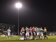 22 February 2019; Players from both sides come together during the SSE Airtricity League Premier Division match between Shamrock Rovers and Derry City at Tallaght Stadium in Dublin. Photo by Seb Daly/Sportsfile