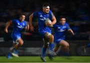 22 February 2019; Max Deegan of Leinster on his way to scoring his side's seventh try despite the tackle of Bjorn Basson, left, and Masixole Banda of Southern Kings during the Guinness PRO14 Round 16 match between Leinster and Southern Kings at the RDS Arena in Dublin. Photo by Ramsey Cardy/Sportsfile