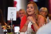 22 February 2019; Volunteer of the Year Edel Conway, Doonbeg, Co. Clare, reacts during a video during the 2018 LGFA Volunteer of the Year Awards at Croke Park in Dublin. Photo by Sam Barnes/Sportsfile