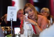 22 February 2019; Volunteer of the Year Edel Conway, Doonbeg, Co. Clare, reacts during a video during the 2018 LGFA Volunteer of the Year Awards at Croke Park in Dublin. Photo by Sam Barnes/Sportsfile