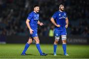 22 February 2019; Ross Byrne, left, and Caelan Doris of Leinster during the Guinness PRO14 Round 16 match between Leinster and Southern Kings at the RDS Arena in Dublin. Photo by David Fitzgerald/Sportsfile