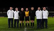 20 February 2019; Referee David Gough and his officials before the Electric Ireland HE GAA Sigerson Cup Final match between St Mary's University College Belfast and University College Cork at O'Moore Park in Portlaoise, Laois. Photo by Piaras Ó Mídheach/Sportsfile