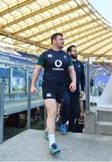 23 February 2019; Dave Kilcoyne arrives for the Ireland Rugby Captain's Run at the Stadio Olimpico in Rome, Italy. Photo by Brendan Moran/Sportsfile