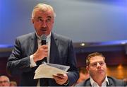 23 February 2019; Donegal GAA Chairman Mick McGrath speaking in favour of Motion 39, relating to counties nominating Croke Park as their home venue in the football intercounty quarter final group stage, which was defeated, during the GAA Annual Congress 2019 at the Clayton Whites Hotel in Ferrybank South, Wexford. Photo by Piaras Ó Mídheach/Sportsfile