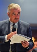 23 February 2019; Donegal GAA Chairman Mick McGrath speaking in favour of Motion 39, relating to counties nominating Croke Park as their home venue in the football intercounty quarter final group stage, which was defeated, during the GAA Annual Congress 2019 at the Clayton Whites Hotel in Ferrybank South, Wexford. Photo by Piaras Ó Mídheach/Sportsfile