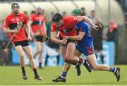 23 February 2019; Paddy O'Loughlin of University College Cork in action against Gary Cooney of Mary Immaculate College during the Electric Ireland HE GAA Fitzgibbon Cup Final match between Mary Immaculate College and University College Cork at Waterford IT in Waterford. Photo by Matt Browne/Sportsfile