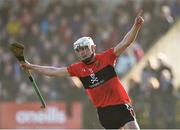 23 February 2019; Conor Browne of University College Cork celebrates after scoring his side's second goal during the Electric Ireland HE GAA Fitzgibbon Cup Final match between Mary Immaculate College and University College Cork at Waterford IT in Waterford. Photo by Matt Browne/Sportsfile