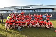 23 February 2019; University College Cork players celebrate after the Electric Ireland HE GAA Fitzgibbon Cup Final match between Mary Immaculate College and University College Cork at Waterford IT in Waterford. Photo by Matt Browne/Sportsfile