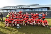 23 February 2019; University College Cork players celebrate after the Electric Ireland HE GAA Fitzgibbon Cup Final match between Mary Immaculate College and University College Cork at Waterford IT in Waterford. Photo by Matt Browne/Sportsfile