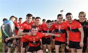 23 February 2019; University College Cork players celebrate after the Electric Ireland HE GAA Fitzgibbon Cup Final match between Mary Immaculate College and University College Cork at Waterford IT in Waterford. Photo by Matt Browne/Sportsfile