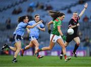 23 February 2019; Niamh Kelly of Mayo in action against Siobhán McGrath of Dublin during the Lidl Ladies NFL Division 1 Round 3 match between Dublin and Mayo at Croke Park in Dublin. Photo by Ray McManus/Sportsfile