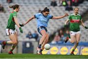 23 February 2019; Niamh McEvoy of Dublin shoots to score her side's first goal during the Lidl Ladies NFL Division 1 Round 3 match between Dublin and Mayo at Croke Park in Dublin. Photo by Daire Brennan/Sportsfile