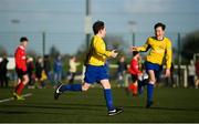 23 February 2019; Shane O'Grady of South Tipperary celebrates after scoring his side's first goal during the U13 SFAI SUBWAY Plate National Final match between Midlands SL and South Tipperary at Mullingar Athletic FC in Gainestown, Mullingar, Co. Westmeath. Photo by David Fitzgerald/Sportsfile
