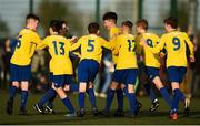 23 February 2019; Keith Loughane of South Tipperary celebrates after scoring his side's second goal with team-mates during the U13 SFAI SUBWAY Plate National Final match between Midlands SL and South Tipperary at Mullingar Athletic FC in Gainestown, Mullingar, Co. Westmeath. Photo by David Fitzgerald/Sportsfile