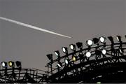 23 February 2019; An aircraft heads West before the Allianz Football League Division 1 Round 4 match between Dublin and Mayo at Croke Park in Dublin. Photo by Ray McManus/Sportsfile