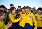 23 February 2019; The South Tipperary team celebrate winning the shoot-out following the U13 SFAI SUBWAY Plate National Final match between Midlands SL and South Tipperary at Mullingar Athletic FC in Gainestown, Mullingar, Co. Westmeath. Photo by David Fitzgerald/Sportsfile
