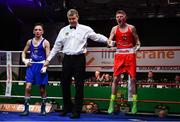 23 February 2019; Regan Buckley celebrates after being declared winner over Sean Mari in their 49kg bout at the 2019 National Elite Men’s & Women’s Boxing Championships Finals at the National Stadium in Dublin. Photo by Sam Barnes/Sportsfile