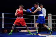 23 February 2019; Regan Buckley, left, in action against Sean Mari during their 49kg bout at the 2019 National Elite Men’s & Women’s Boxing Championships Finals at the National Stadium in Dublin. Photo by Sam Barnes/Sportsfile