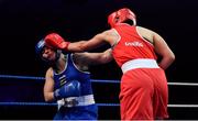23 February 2019; Cheyanne O'Neill, left, in action against Aoife O'Rourke during their 75kg bout at the 2019 National Elite Men’s & Women’s Boxing Championships Finalss at the National Stadium in Dublin. Photo by Sam Barnes/Sportsfile