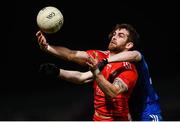 23 February 2019; Ronan McNamee of Tyrone in action against Stephen O’Hanlon of Monaghan during the Allianz Football League Division 1 Round 4 match between Tyrone and Monaghan at Healy Park in Omagh, Co Tyrone. Photo by Stephen McCarthy/Sportsfile