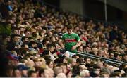 23 February 2019; Lee Keegan of Mayo returns to the bench after receiving a black card during the Allianz Football League Division 1 Round 4 match between Dublin and Mayo at Croke Park in Dublin. Photo by Daire Brennan/Sportsfile