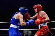 23 February 2019;  Michaela Walsh, right, in action against Dearbhla Duffy during their 57kg bout at the 2019 National Elite Men’s & Women’s Boxing Championships Finals at the National Stadium in Dublin. Photo by Sam Barnes/Sportsfile