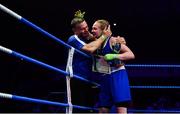 23 February 2019; Amy Broadhurst celebrates with her corner after winning her 64kg bout at the 2019 National Elite Men’s & Women’s Boxing Championships Finalsat the National Stadium in Dublin. Photo by Sam Barnes/Sportsfile