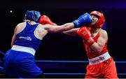 23 February 2019; Amy Broadhurst, left, in action against Moira McElligot during their 64kg bout at the 2019 National Elite Men’s & Women’s Boxing Championships Finalsat the National Stadium in Dublin. Photo by Sam Barnes/Sportsfile