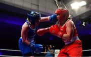 23 February 2019; Amy Broadhurst, left, in action against Moira McElligot during their 64kg bout at the 2019 National Elite Men’s & Women’s Boxing Championships Finalsat the National Stadium in Dublin. Photo by Sam Barnes/Sportsfile