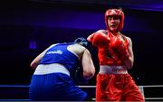 23 February 2019; Moira McElligot, left, in action against Amy Broadhurst during their 64kg bout at the 2019 National Elite Men’s & Women’s Boxing Championships Finalsat the National Stadium in Dublin. Photo by Sam Barnes/Sportsfile