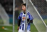 23 February 2019; Jude Gavin, a member of Ballyboden St Enda's and a son of the Dublin manager Jim, minds the net during the half time game during  the Allianz Football League Division 1 Round 4 match between Dublin and Mayo at Croke Park in Dublin. Photo by Ray McManus/Sportsfile