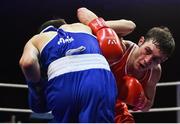 23 February 2019; Evan Metcalf, right, in action against Adam Hession during their 52kg bout at the 2019 National Elite Men’s & Women’s Boxing Championships Finals at the National Stadium in Dublin. Photo by Sam Barnes/Sportsfile