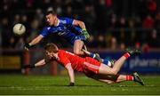 23 February 2019; Ryan Wylie of Monaghan in action against Peter Harte of Tyrone during the Allianz Football League Division 1 Round 4 match between Tyrone and Monaghan at Healy Park in Omagh, Co Tyrone. Photo by Stephen McCarthy/Sportsfile