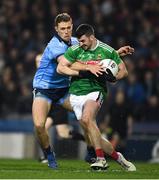 23 February 2019; Brendan Harrison of Mayo in action against Paul Mannion of Dublin during the Allianz Football League Division 1 Round 4 match between Dublin and Mayo at Croke Park in Dublin. Photo by Ray McManus/Sportsfile