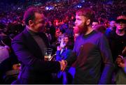 23 February 2019; Tony McGregor, left, with former UFC fighter Paddy Holohan during Bellator 217 at the 3 Arena in Dublin. Photo by David Fitzgerald/Sportsfile