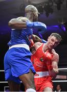 23 February 2019; Anthony Browne, right, in action against Kenneth Okungbowa during their 91kg bout at the 2019 National Elite Men’s & Women’s Boxing Championships Finals at the National Stadium in Dublin. Photo by Sam Barnes/Sportsfile