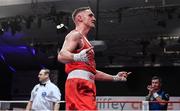 23 February 2019; Anthony Browne, celebrates following his 91kg bout at the 2019 National Elite Men’s & Women’s Boxing Championships Finals at the National Stadium in Dublin. Photo by Sam Barnes/Sportsfile