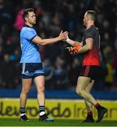 23 February 2019; Dean Rock of Dublin and Rob Hennelly of Mayo after the Allianz Football League Division 1 Round 4 match between Dublin and Mayo at Croke Park in Dublin. Photo by Ray McManus/Sportsfile