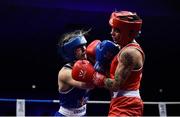 23 February 2019; Carly McNaul, right, in action against Niamh Early during their 51kg bout at the 2019 National Elite Men’s & Women’s Boxing Championships Finals at the National Stadium in Dublin. Photo by Sam Barnes/Sportsfile