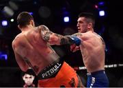 23 February 2019; Richie Smullen in action against Adam Gustab in their Featherweight bout during Bellator 217 at the 3 Arena in Dublin. Photo by David Fitzgerald/Sportsfile