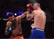 23 February 2019; Adam Gustab, left, in action against Richie Smullen in their Featherweight bout during Bellator 217 at the 3 Arena in Dublin. Photo by David Fitzgerald/Sportsfile