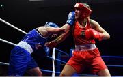 23 February 2019; Christina Desmond, right, in action against Grainne Walsh during their 69kg bout at the 2019 National Elite Men’s & Women’s Boxing Championships Finals at the National Stadium in Dublin. Photo by Sam Barnes/Sportsfile