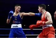 23 February 2019; Tommy Hyde, left, in action against Thomas O'Toole during their 81kg bout at the 2019 National Elite Men’s & Women’s Boxing Championships Finals at the National Stadium in Dublin. Photo by Sam Barnes/Sportsfile