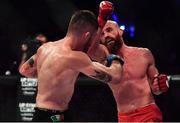 23 February 2019; Peter Queally, right, in action against Myles Price in their Lightweight bout during Bellator 217 at the 3 Arena in Dublin. Photo by David Fitzgerald/Sportsfile