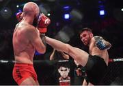 23 February 2019; Myles Price, right, in action against Peter Queally in their Lightweight bout during Bellator 217 at the 3 Arena in Dublin. Photo by David Fitzgerald/Sportsfile