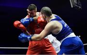 23 February 2019; Dean Gardiner, left, in action against Martin Keenan during their 91+kg bout at the 2019 National Elite Men’s & Women’s Boxing Championships Finals at the National Stadium in Dublin. Photo by Sam Barnes/Sportsfile