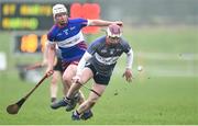 23 February 2019; Conor McAllister of St Mary's University College Belfast in action against Kevin Larkin of Marino Institute of Education during the Electric Ireland HE GAA Fergal Maher Cup Final match between Marino Institute of Education and St Mary's University College Belfast at Waterford IT in Waterford. Photo by Matt Browne/Sportsfile