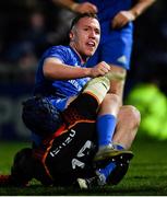 22 February 2019; Rory O'Loughlin of Leinster celebrates after scoring a try during the Guinness PRO14 Round 16 match between Leinster and Southern Kings at the RDS Arena in Dublin. Photo by Ramsey Cardy/Sportsfile